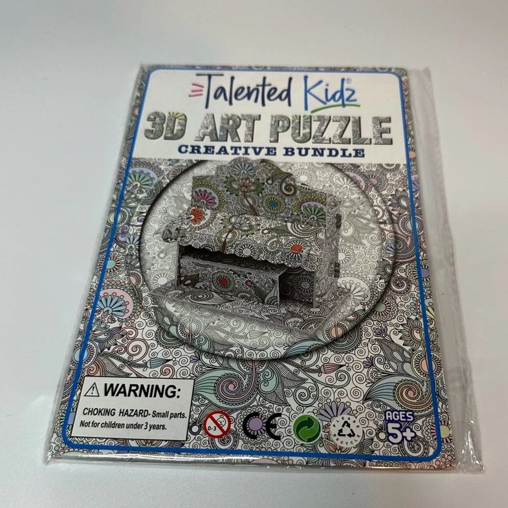 Talented Kidz 3-D Art Puzzles (4) Color and Build